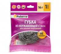 Губка для посуды металлическая спираль, PATERRA, 1/12/360 402-378