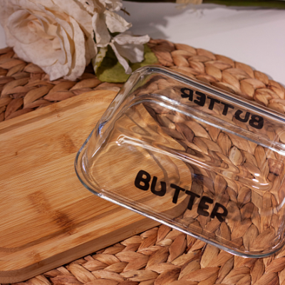GL302 Масленка на бамбуковой подставке, Glasserie, серия BUTTER 