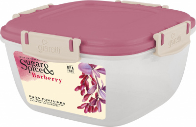 SE224210054 Контейнер для продуктов Sugar&Spice Barberry герметичный 0,7л квадратный брусника