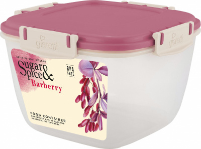 SE224410054 Контейнер для продуктов Sugar&Spice Barberry герметичный 1,35л квадратный брусника