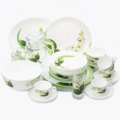 P0328 Сервиз обеденный на 6 персон 46 предметов LUMINARC, серия DIWALI WHITE ORCHID 
