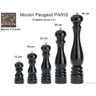  23737 Мельница  для соли  Peugeot 22см, черный  лак, дерево Paris u'select