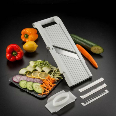 Овощерезка SUPER BENRINER MANDOLINE с 3 сменными насадками и регулируемым углом 340*130*25 мм, №95 Япония