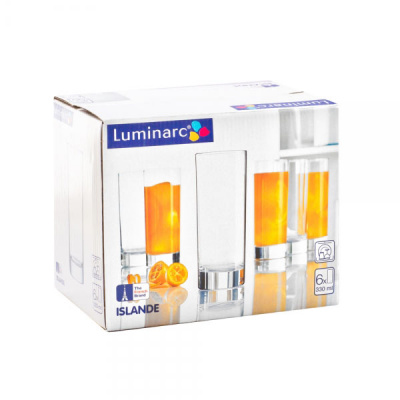 j0040  Стаканы высокие 330мл 6 штук, LUMINARC, серия "ISLANDE"