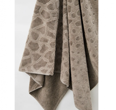 Полотенце банное 95*150см, Италия, декор ЖИРАФ-RC, 100% хлопок, 905 Grey