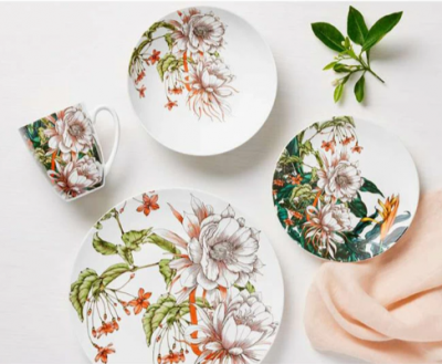 MW413-II0088 Тарелка обеденная 27,5см, Maxwell & Williams, декор "Тропические цветы"