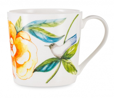 JM-90539/1 Кружка Just Mugs Dorset Дикие розы Шиповник желтый 400 мл, фарфор костяной