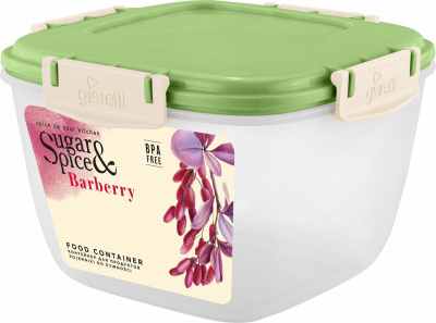 SE224410050 Контейнер для продуктов Sugar&Spice Barberry герметичный 1,35л квадратный фисташка
